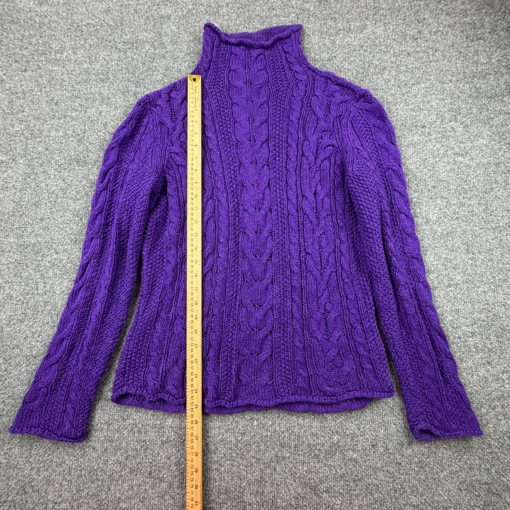 Lauren Ralph Lauren Cable Knit Mock Neck Turtleneck Knit Sweater Size L - Picture 3 of 10